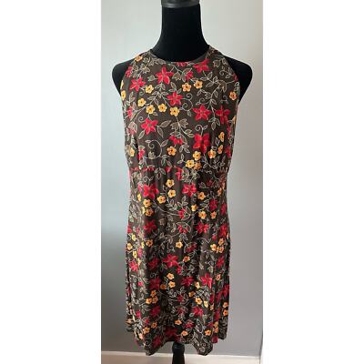 Ann Taylor Loft Brown Floral Halter Dress Size 10 | eBay