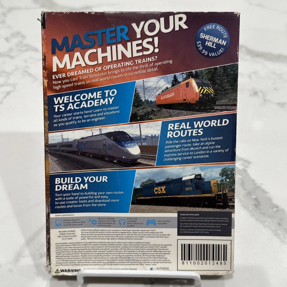 NEW 2015 Train Simulator 2015 (PC DVD ROM) Dovetail Games Tri Synergy Slipcover - Image 3 of 4