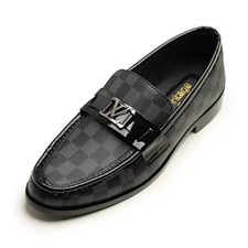 Men's Handmade Genuine Black Leather Oxford Slip On Dress Loafers, Casual Shoes