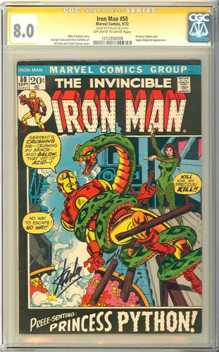 Iron Man #50 High Grade SIGNED Stan Lee Signature Series Marvel 1972 CGC 8.0