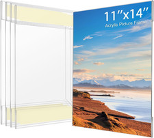 11X14 Acrylic Picture Frame, Clear Frameless Photo Frame for Wall Mount, No Dril