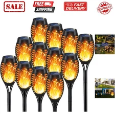 Solar Torch Light with Flickering Flame, 12Pack Solar Lights Outdoor, Waterpr...