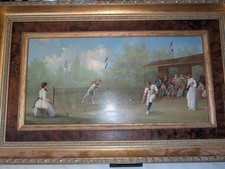 Marco CERI Oil On Copper Edwardian Tennis Match Original Painting C1990