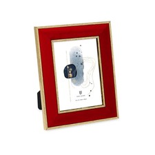 Isaac Jacobs Velvet Picture Frame Metallic Gold Double Border Photo Frame 5x7