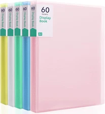 60-Pocket Portfolio Binder Organizer, Binder Sheet Protectors 8.5" X 11", Displa
