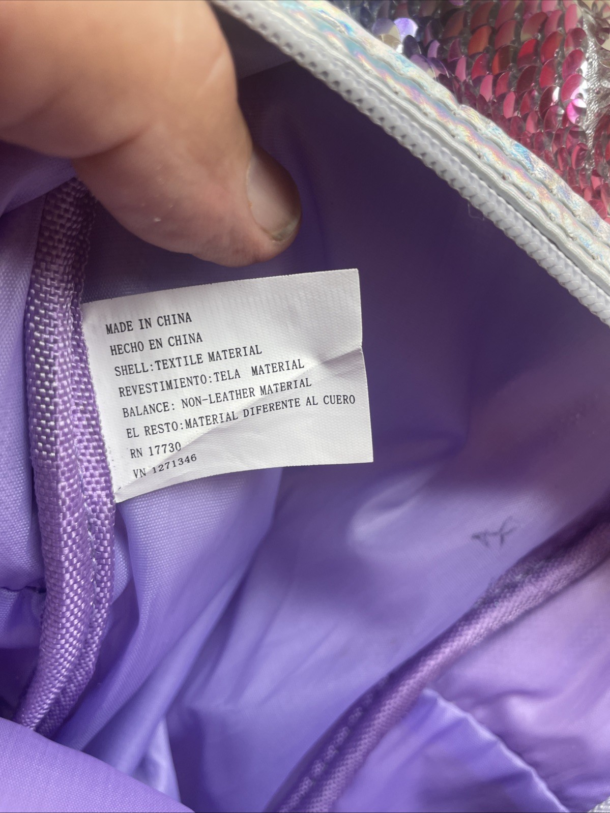 Holographic sequined Mini Back Pack Adjustable Sh… - image 7