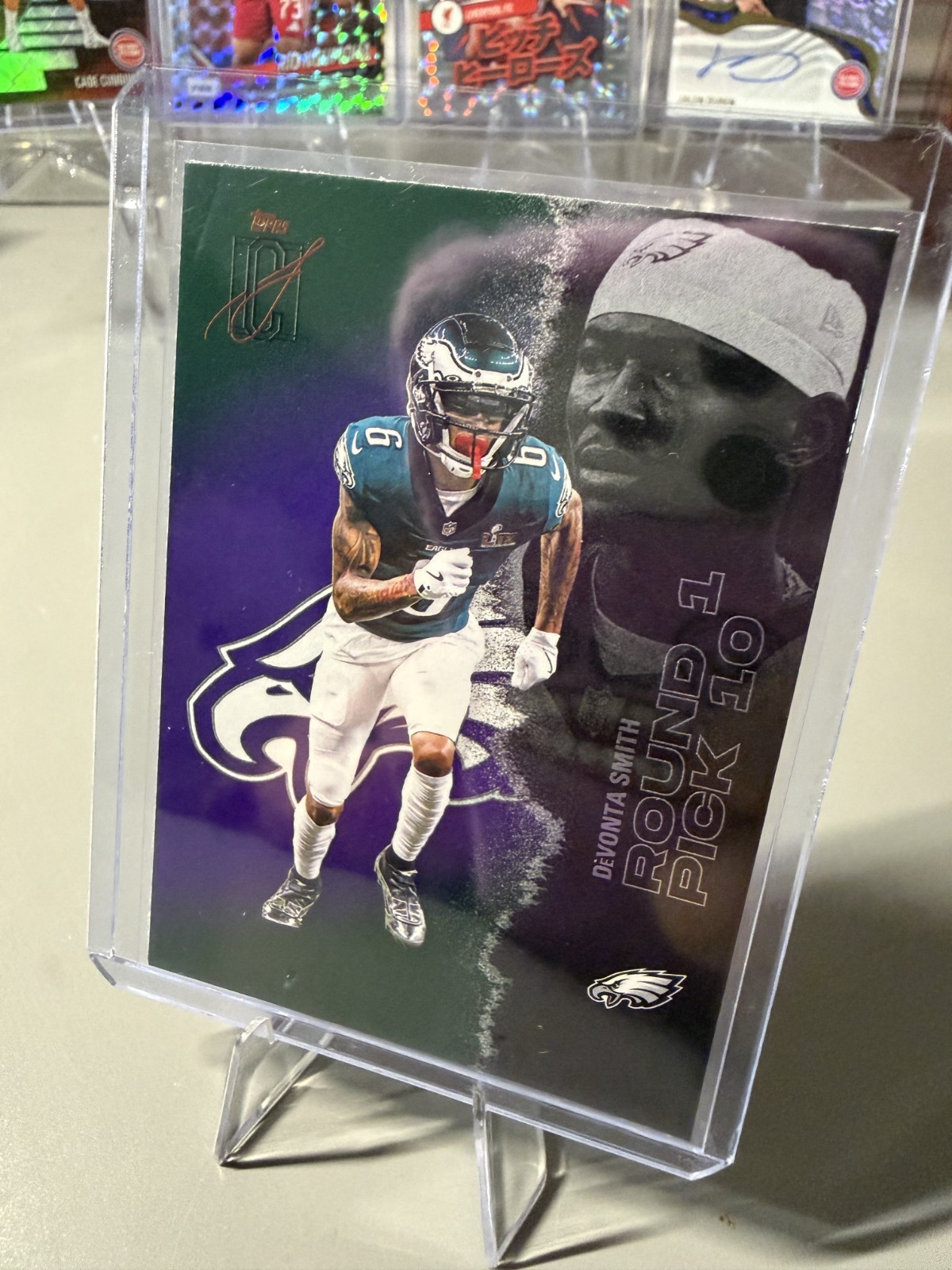 2025 Topps Signature Class DeVonta Smith Green & Purple Parallel Base #94 