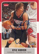 Kyle Korver 2007 Fleer Jazz 76ers Signed IP Autograph Auto Card