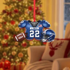 Custom Football Jersey Ornament 2024 – Personalized Name & Number Gift