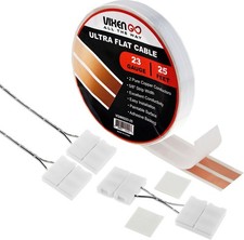 VIXEN GO 23AWG 2-CONDUCTOR FLAT CABLE KIT FOR SPEAKERS,DOORBELL,LED LIGHT 25FT