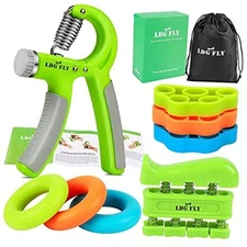Hand Grip Strengthener Kit with Finger Exerciser, Finger Stretchers, green