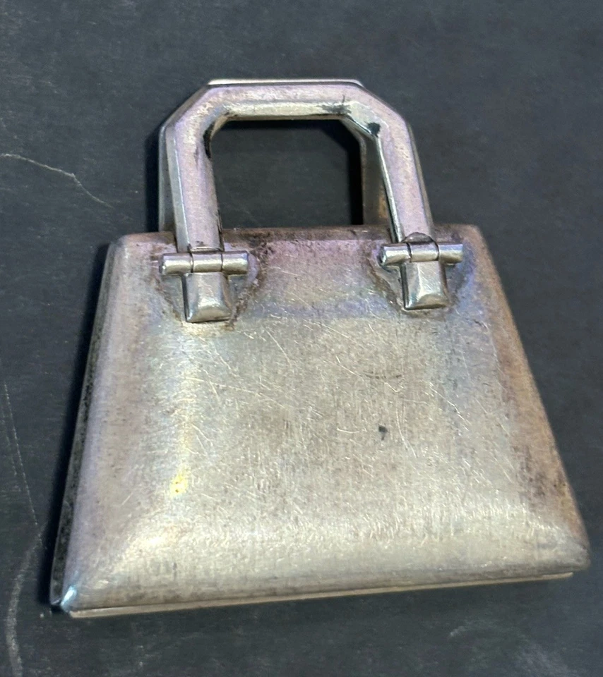 Paul Flato Travel Watch Case Pendant Sterling Silver Handbag Purse Pat Pending - Image 3 of 4