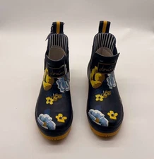 Women's Joules Wellibob Navy Botanical Rain boot, (Size 6M)