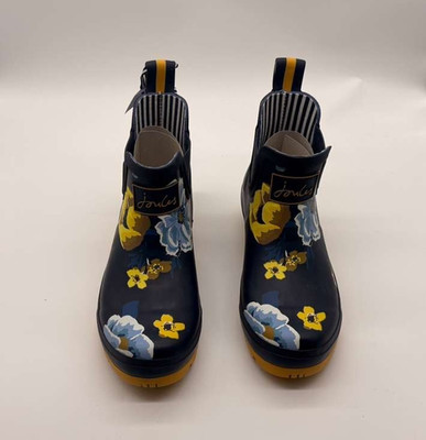 Women's Joules Wellibob Navy Botanical Rain boot, (Size 6M)