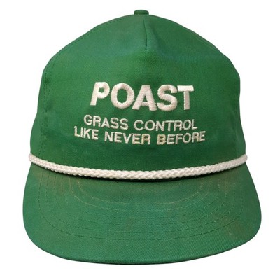 Poast Grass Control Like Never Before Slideback Rope Hat Green OS Vintage USA