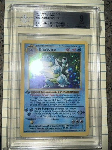 1999 POKEMON GAME 1ST ED #2 BLASTOISE-HOLO PSA 9
