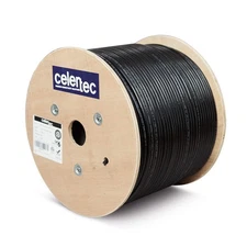 celertec CAT6 Outdoor Cable, 1000ft, 23AWG Solid Bare Copper, Unshielded Twisted