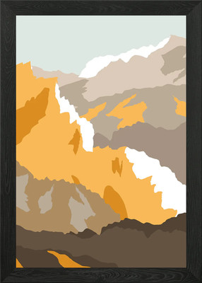 Yellow Mountain Kunstwerk gerahmtes Wandbild Poster Leinwanddruck Bild