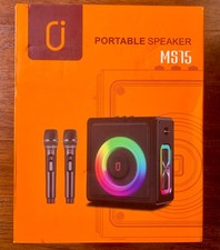 MS75 Karaoke Machine, Portable Bluetooth 5.3 Speaker with 2 Wireless Microphones