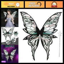 Large Butterfly Fairy Wings for Adults - 31.5"x29.5" Costume Set for Halloween P