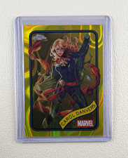 2025 Topps Chrome Marvel Carol Danvers #172 Yellow Lava Refractor Captain Marvel
