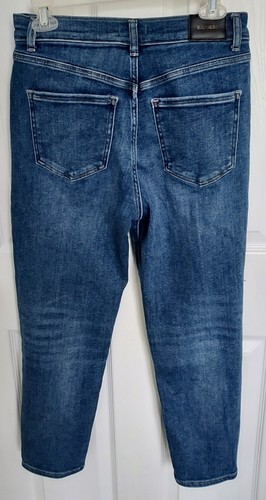 EXPRESS Blue High-Rise Mom Jeans Size 8 Cotton Blend 25" Inseam - Picture 4 of 5