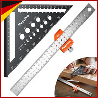 Zimmermannswinkel Set 180Mm Dreieckslineal 300Mm Streichmaß Aluminiumlegierung