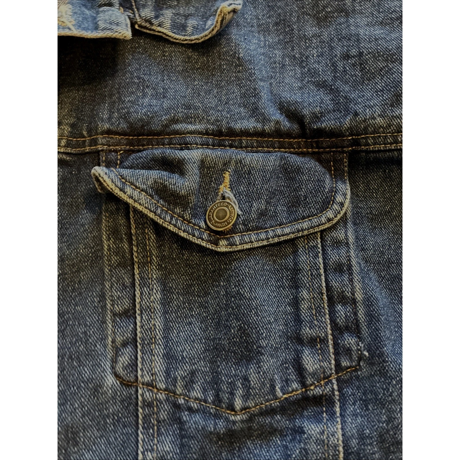 VTG 90s Marlboro Country Store Blue Denim Trucker Jacket Star Tag Mens XL image 8