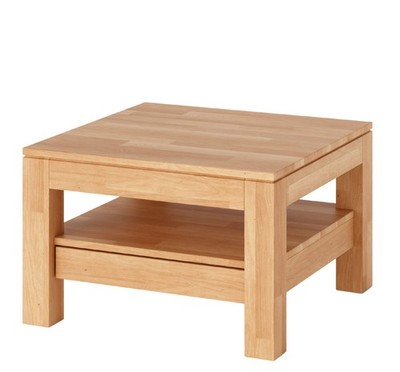 Wohnzimmertisch Kernbuche massiv 70x70 cm Couchtisch mit Schublade geölt