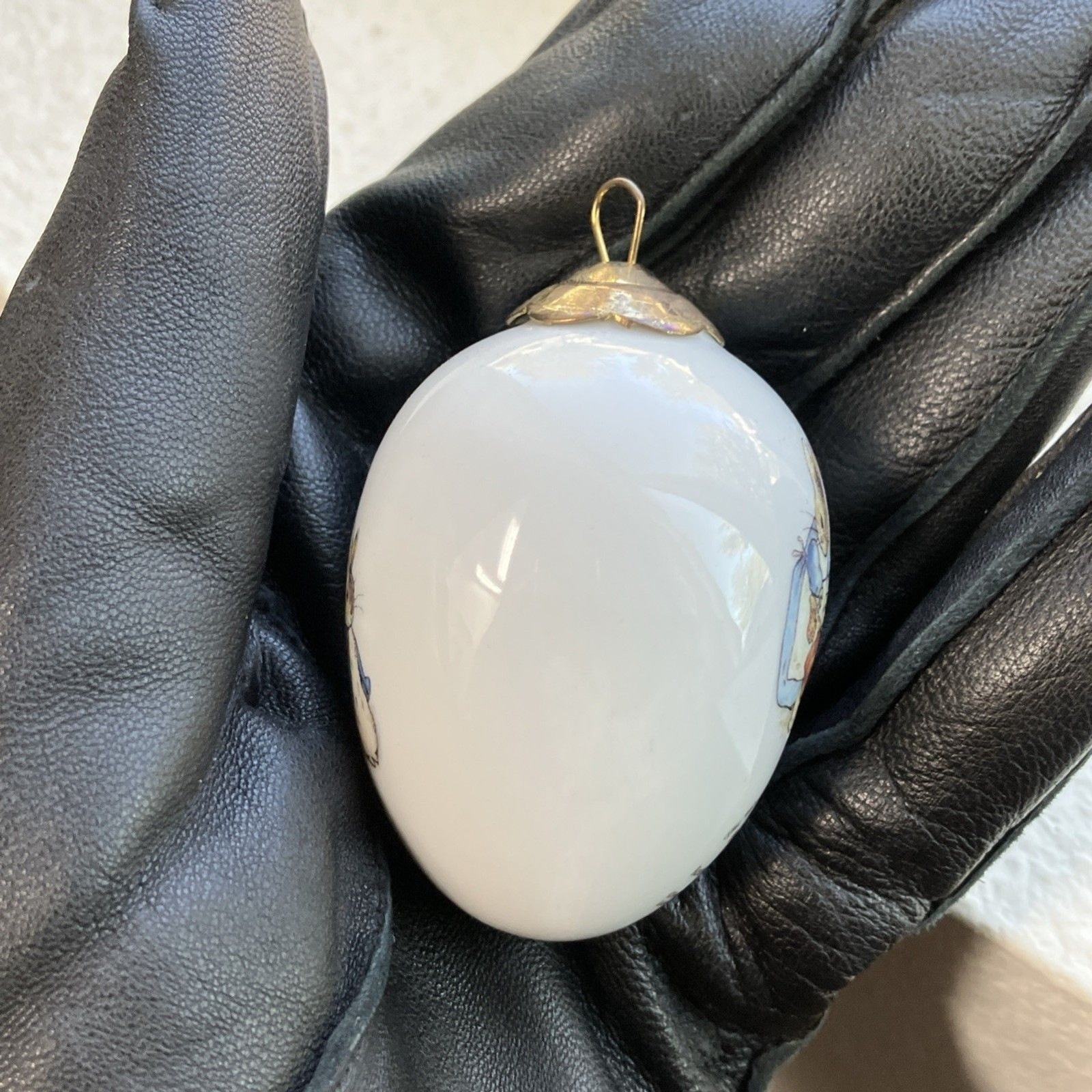 Porcelain Beatrix Potter Ornaments Two Reutter Porzella Eggs Peter Rabbit German