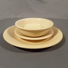 HLC Fiestaware Homer Laughlin PALE YELLOW 3 Piece Place Setting