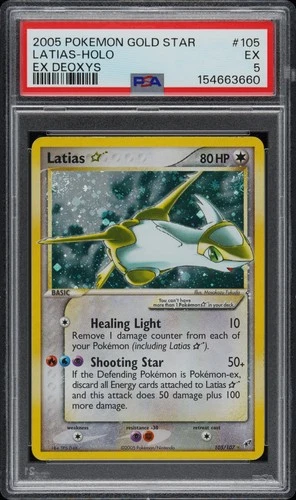 2005 POKEMON EX DEOXYS GOLD STAR #105 LATIAS-HOLO PSA 5