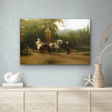 "Two ladies in a carriage, Otto Eerelman "     Canvas Wall Art Picture Print