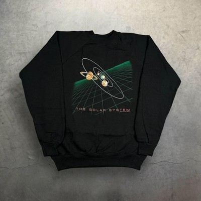 VTG 80's Solar System Space Planet Crewneck Sweatshirt Large