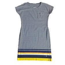 Barbour Dress Hardwood Womens UK 10 US 6 Blue White Stripe Tshirt Nautical