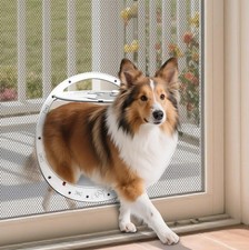 Dog Door for Screen Door, Magnetic Self-Closing Screen Dog Door with Lockable...