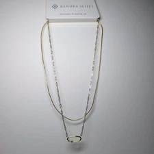 Kendra Scott Traci Multi-Strand Gold Chain Necklace White CZ