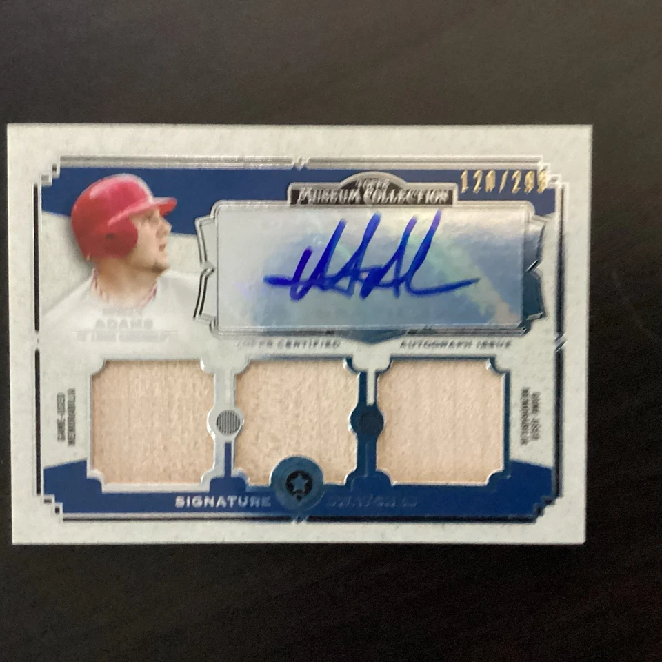 Colección de museos 2013 muestras de firma triple reliquias/299 Matt Adams automático Foto 3 de 4