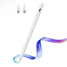 Active Stylus Pen for iPad 6th 11th Gen Palm Rejection Fast Charge White