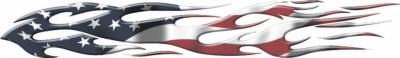 FLAG FLAME BEVELED CUSTOM GRAPHIC DECAL - Picture 1 of 1