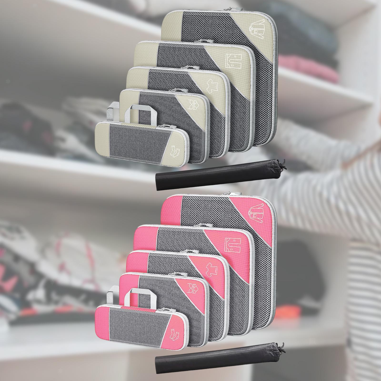 Compression Packing Cubes Compressible Space Saving Luggage Organizers for-image