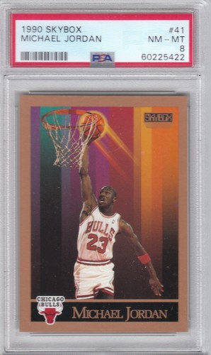 1990 Skybox Basketball Chicago Bulls Michael Jordan Card #41 PSA 8 NM-MT QTTY