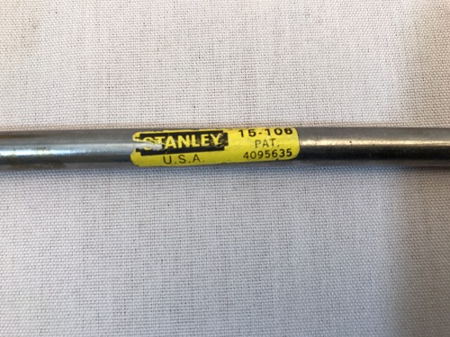 Sierra de afrontamiento vintage Stanley 15-106 con mango y hoja de madera, hecha en EE. UU. con etiqueta - Imagen 3 de 4