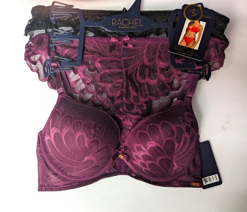 Rachel Roy Push- Up Bra/ 2-Thong Set Grape Wine