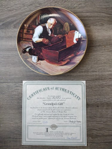Norman Rockwell Collector Plate Grandpas Gift 1987 - Picture 2 of 4