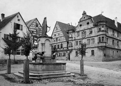 Germany Bavaria Frankonia Wolframs Eschenbach monument for Wolf- 1921 Old Photo