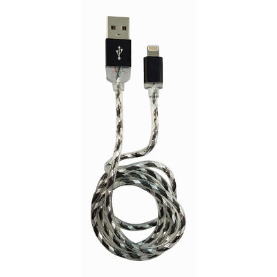 LC-Power (MFI) USB A zu Lightning  Kabel, schwarz/silber, 1m