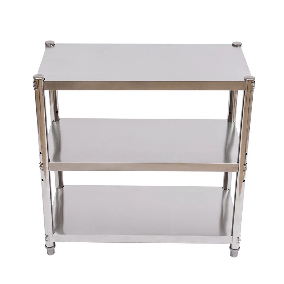 3 Tiers Kitchen Shelf Shelving Rack Restaurant Shelves Rack Stainless Steel - Image 2 of 4