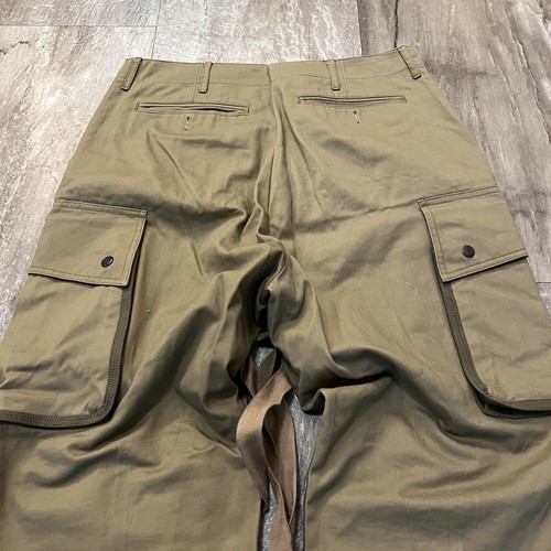 Vintage M42 Military Cargo Paratrooper Pants Khaki Baggy Mens Size 36 Rare - Picture 6 of 6