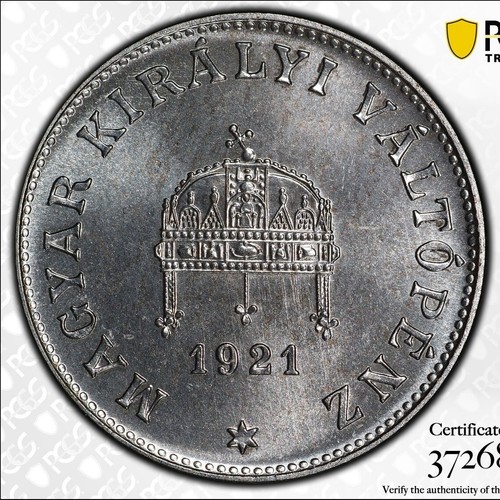 Hungary, 20 Filler 1921, Iron, PCGS PR66, Proof Restrike. Finest with 5 other